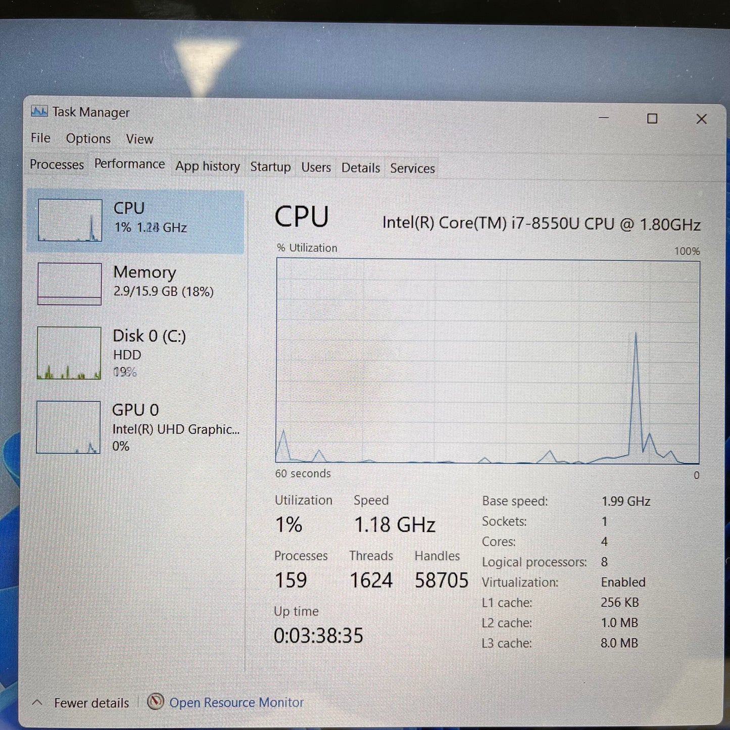 ASUS Q525U Q525UA-BI7T11 17" i7-8550U 3.7GHz 16GB RAM 2TB HDD