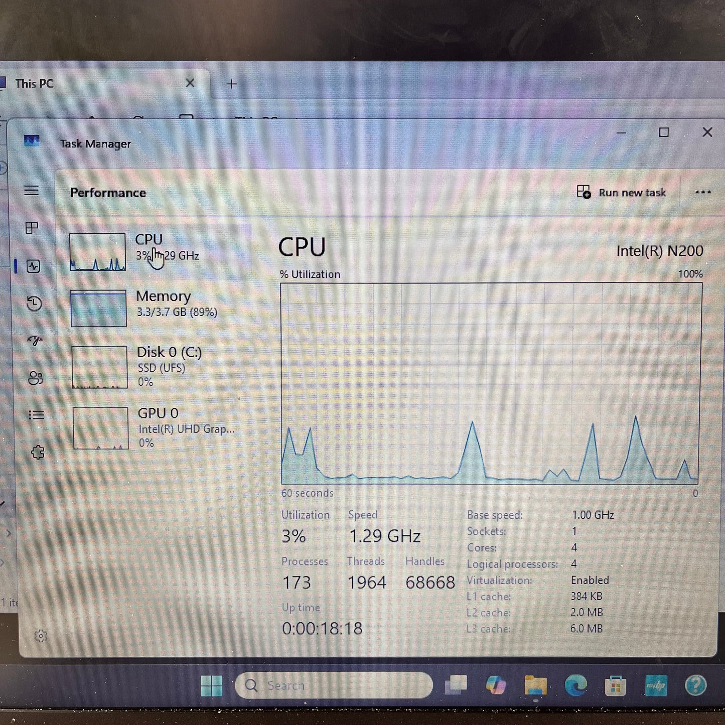 HP Laptop 15-fd0083wm 15.6" intel n200 1.0GHz 4GB RAM 128GB SSD