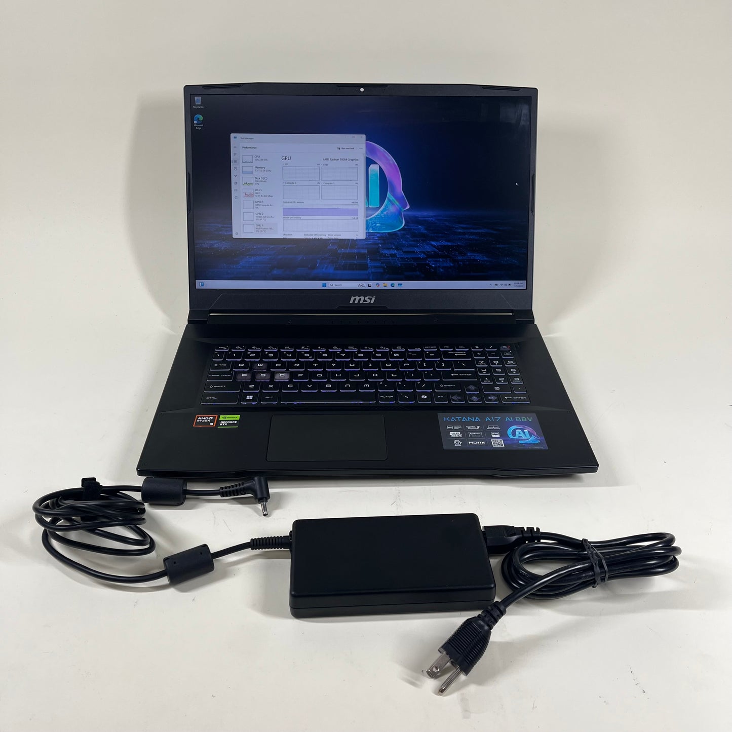 MSI Katana A17 AI B8V 17.3" AMD Ryzen 9 4.0GHz 32GB RAM 1TB SSD GeForce RTX 4050