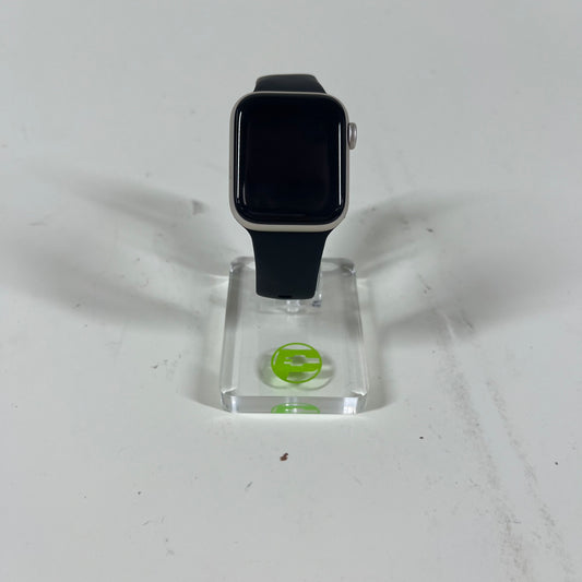 GPS Only Apple Watch SE 2nd Gen 40MM Starlight Aluminum Black Sport Band A2722