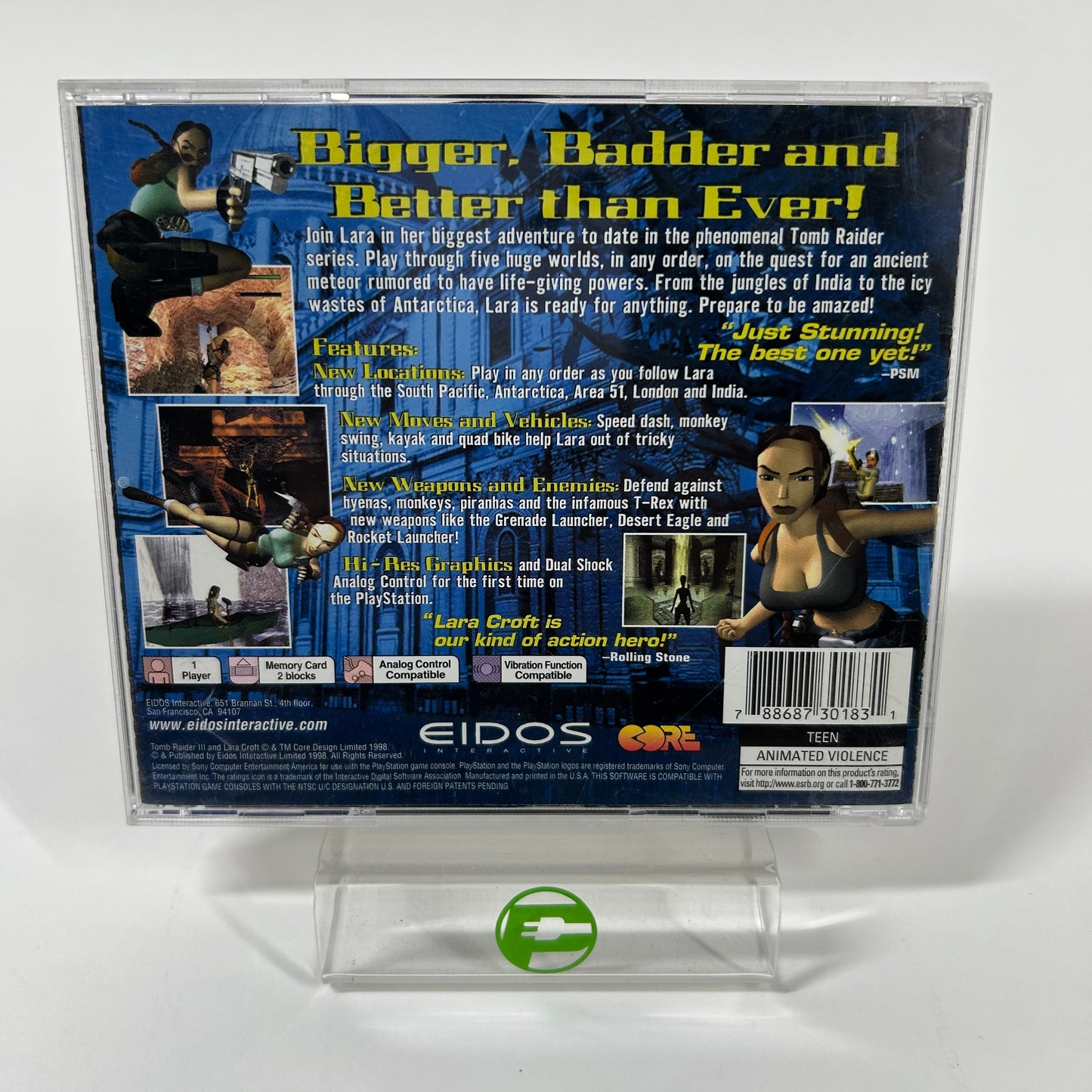 Tomb Raider III (Sony PlayStation 1 PS1, 1998)