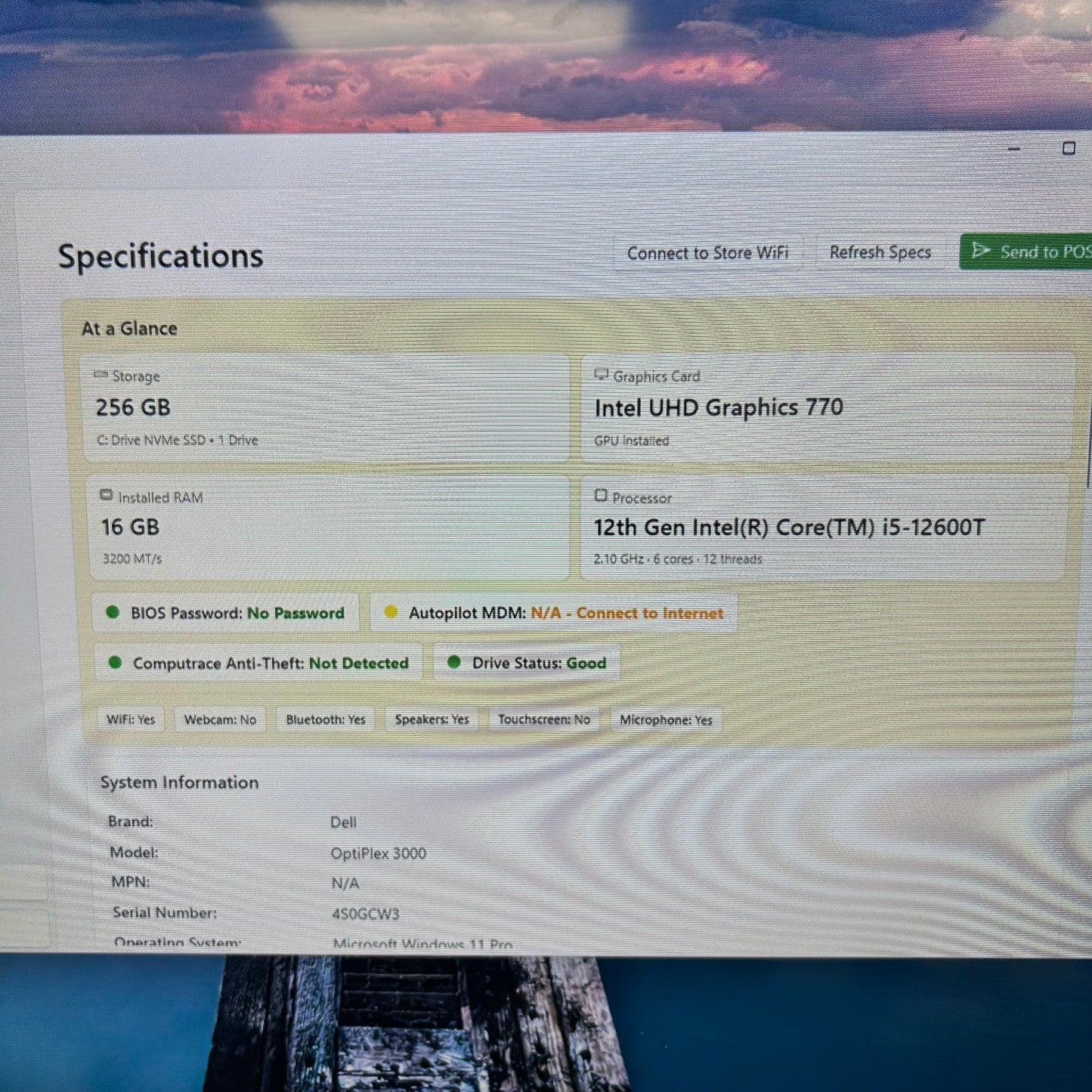 Dell OptiPlex 3000 Core i5-12600T 2.10GHz 16GB RAM 256GB SSD