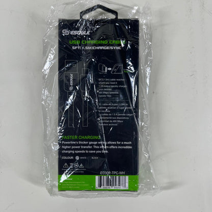 New Esoulk USB Charging Cable 5ft USB Charge/Sync Cable EC30P-TPC-WH