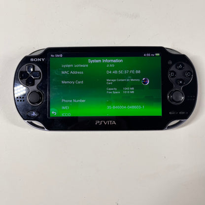 Sony Playstation Vita Slim PS Vita PCH-1101 Handheld Game System Black