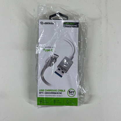 New Esoulk USB Charging Cable 5ft USB Charge/Sync Cable EC30P-TPC-WH