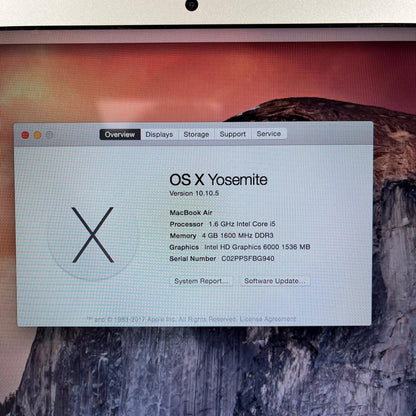 2015 Apple MacBook 12" i5 1.6GHz 4GB RAM 128GB SSD Silver A1466
