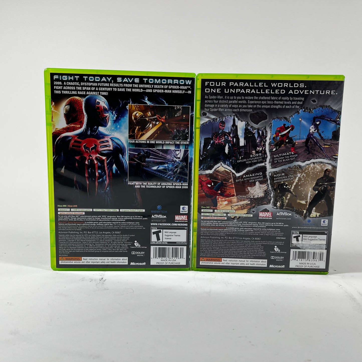 Spiderman: Shattered Dimensions & Spiderman: Edge of Time (Microsoft Xbox 360)