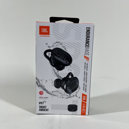 New JBL Endurance Race Waterproof  Wireless Sport Earbuds Black JBLENDURACEBLKAM